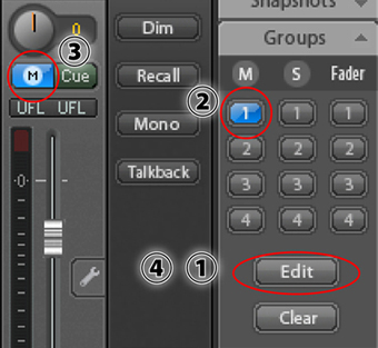 ミュート、ソロ、フェーダーのグループ機能