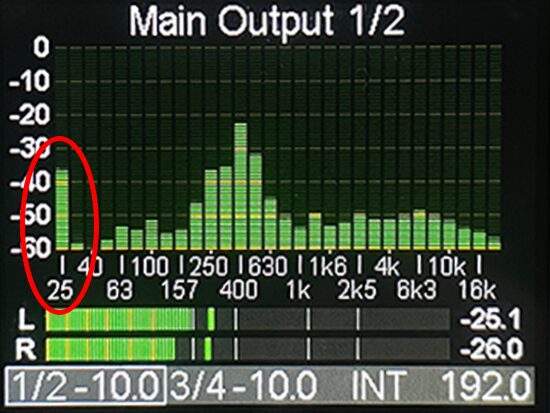 フィルターなしで録音した信号