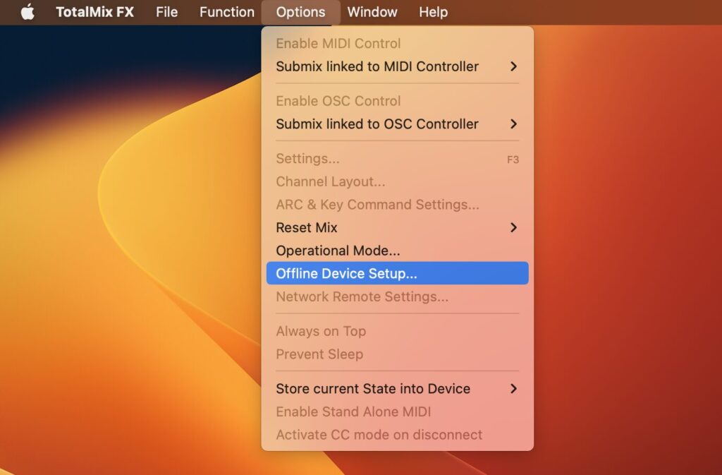 Offline Device Setup