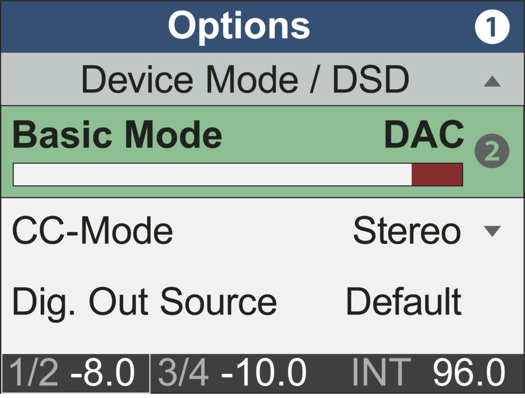 Device Modeメニュー