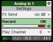 各チャンネルの設定