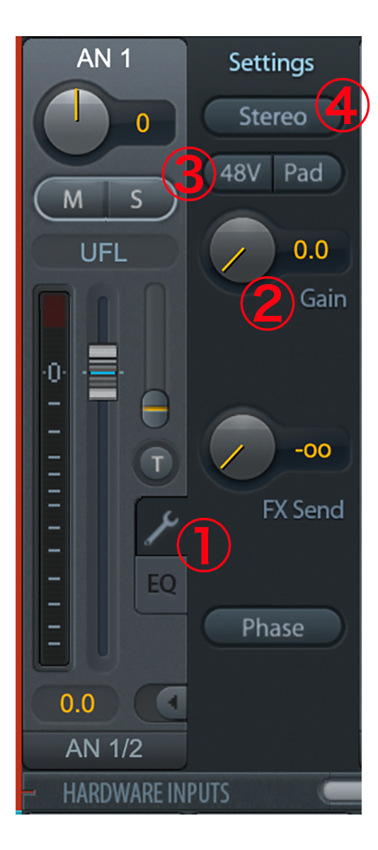 マイクの入力設定