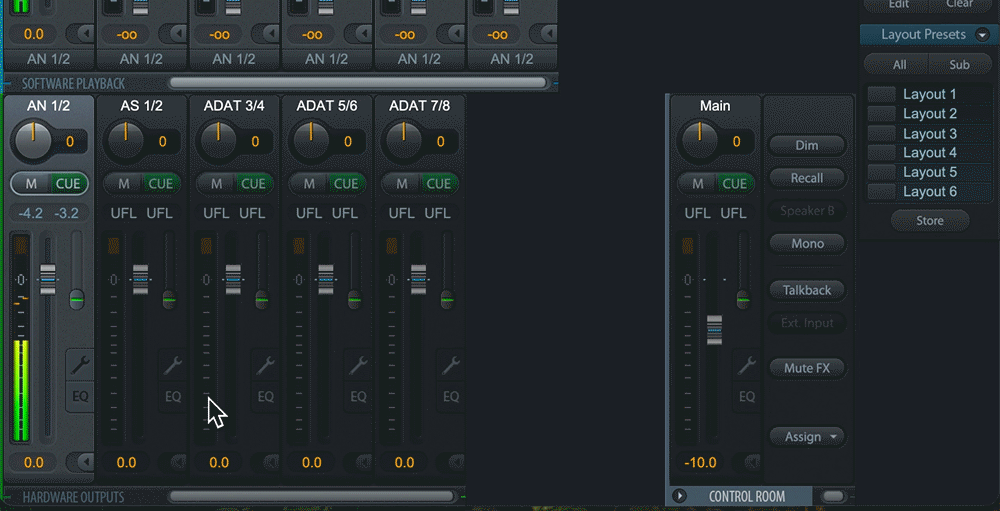 TotalMix FXのミラーリング設定