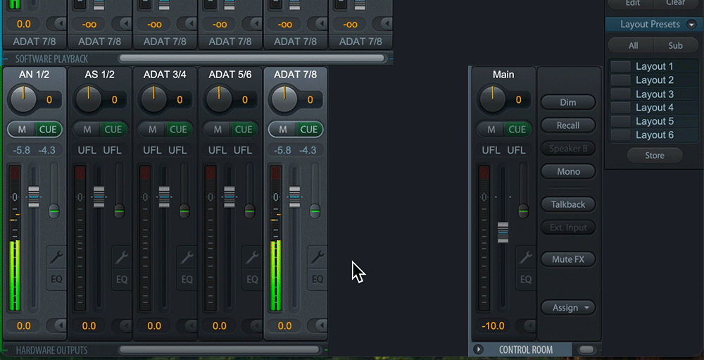 「Loopback」ボタンをオン