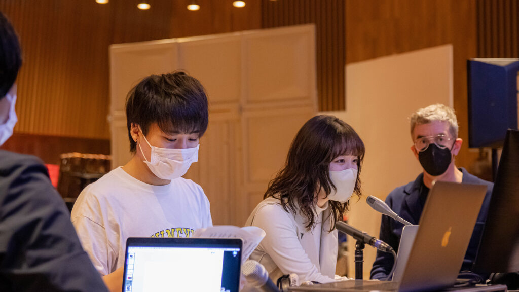 録音後のテイク編集作業風景