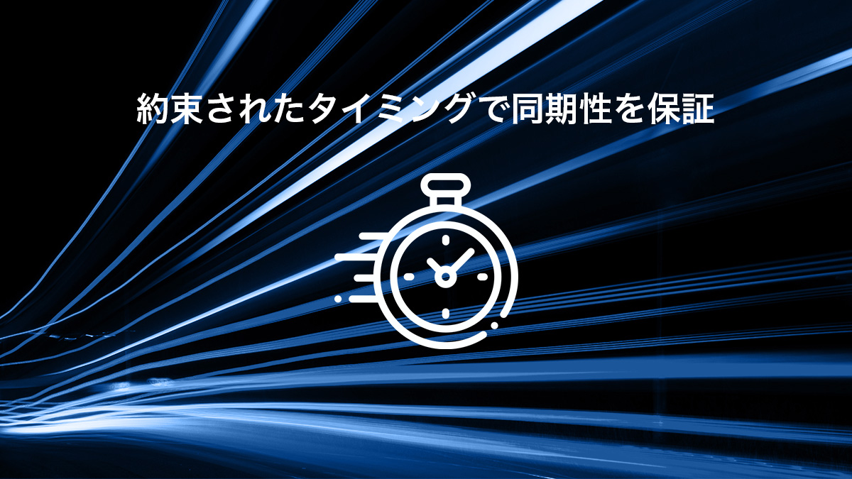約束されたタイミングで同期性を保証