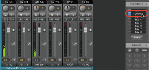 保存したSnapshotをクリックすれば、いつでも設定を呼び出すことができます